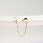 14K gold chain earrings