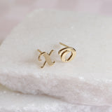 Solid gold XO earrings