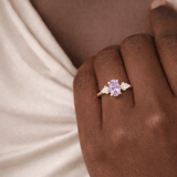 1.47ct Zara Oval Light Purple Montana Sapphire & Marquise Diamond Engagement Ring