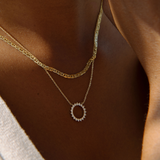 Sol Diamond Circle Pendant Necklace