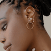 Medium Double Hoops