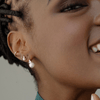 Pearl &amp; Baguette Diamond Earrings