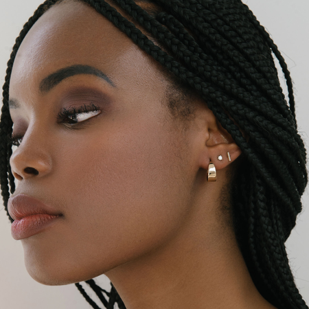 14K Gold Small Tapered Hoops