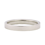 3mm Flat Wedding Band White Gold
