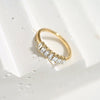 Emerald Cut Demi Diamond Band