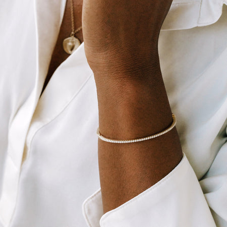 diamond pave bracelet in solid 14K gold