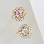 ballerina diamond oval diamond and sapphire rings