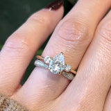 Zara Pear Three Stone Moissanite Engagement Ring (Size 6.0)