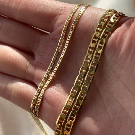 anchor chain unisex great for layering in solid gold