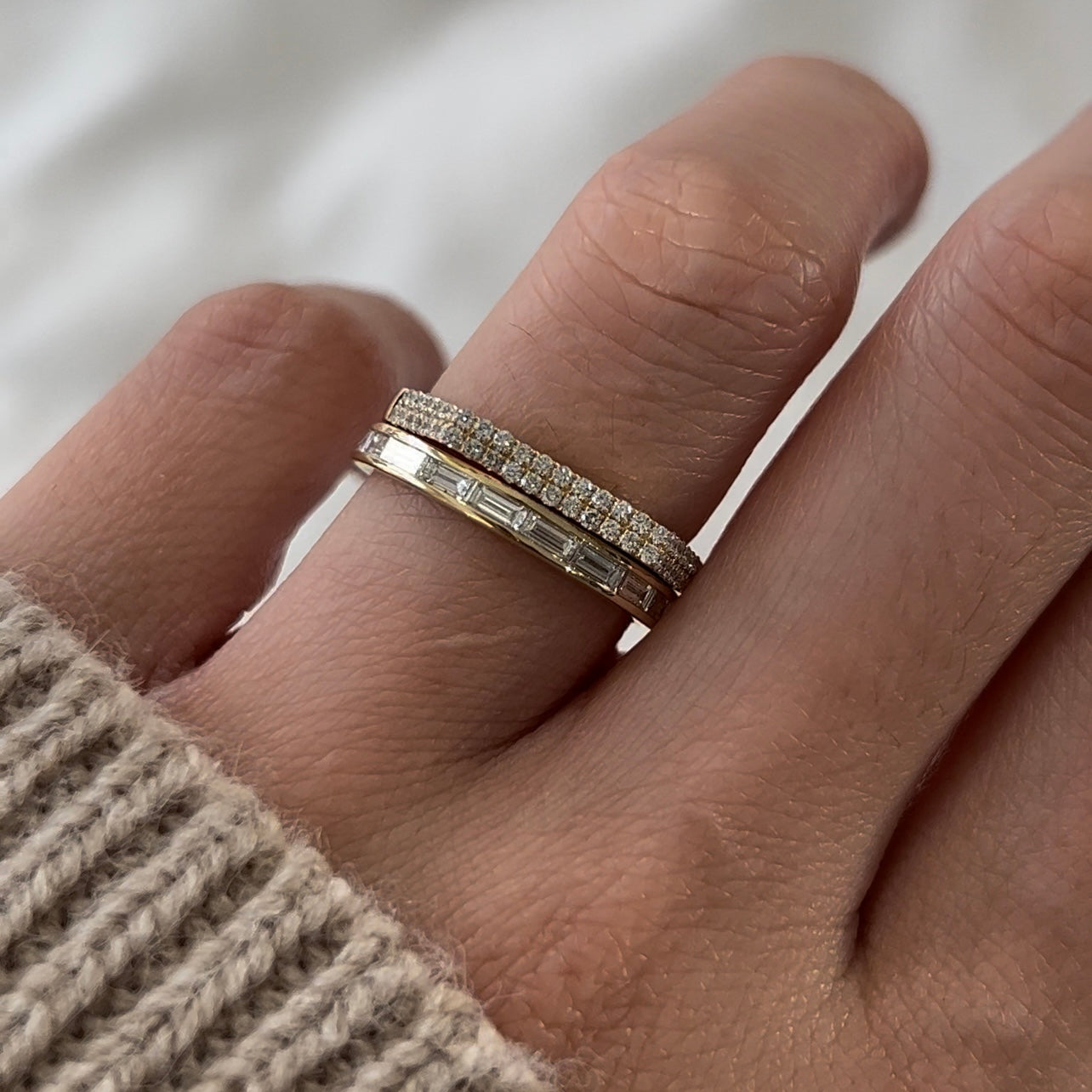 Bridge Eternity Band with Baguette and Trapeze Cut Diamonds – ARTEMER
