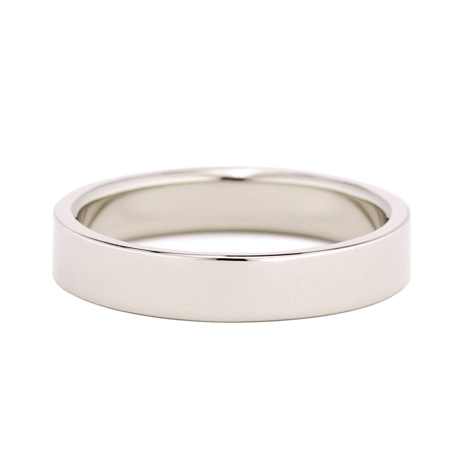 4mm Flat Wedding Band in white gold