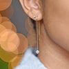 14k Yellow gold diamond chain threader earring by Valerie Madison