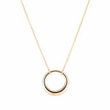 open pendant on gold chain