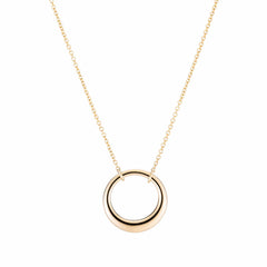 open pendant on gold chain