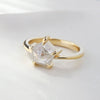 1.25ct Eva Pentagon Rose-cut Salt and Pepper Diamond Engagement Ring
