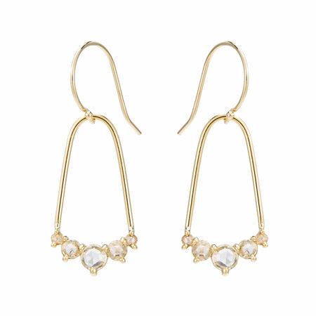 14K Gold Meridian Rose Cut Diamond Earrings