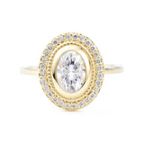Selena Oval Moissanite Halo Engagement Ring (Size 5.75)