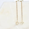 14k Yellow gold diamond chain threader earring by Valerie Madison