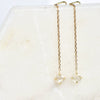 14k Yellow gold diamond chain threader earring by Valerie Madison