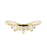 Tiara Diamond Wave Band shown from the front in yellow gold