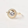 Selena 1ct Moissanite Halo Engagement Ring at a slight angle
