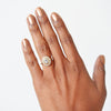 Selena Oval Moissanite Halo Engagement Ring (Size 5.75)