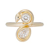 Serpent Toi et Moi Pear &amp; Round Diamond Ring