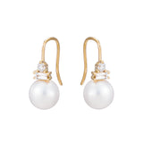 Pearl & Baguette Diamond Earrings