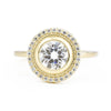 Selena 1ct Moissanite Halo Engagement Ring in yellow gold