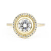 Selena 1ct Moissanite Halo Engagement Ring in yellow gold