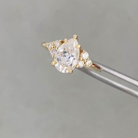 2.1ct Bella Pear Moissanite & Diamond Cluster Engagement Ring