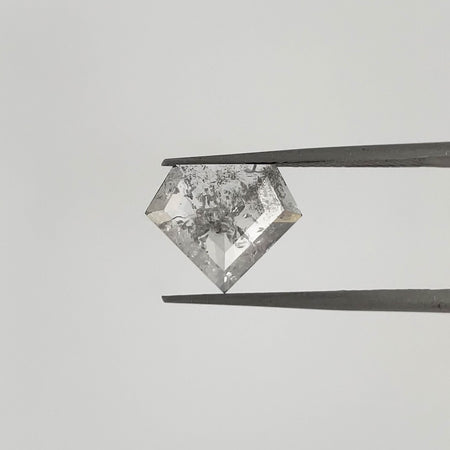 1.80ct Rose Cut Shield Salt & Pepper Diamond, 11.47x9.51mm